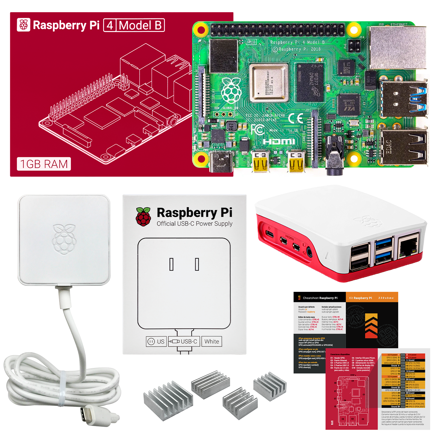 Kit Raspberry Pi 4 1GB - Básico