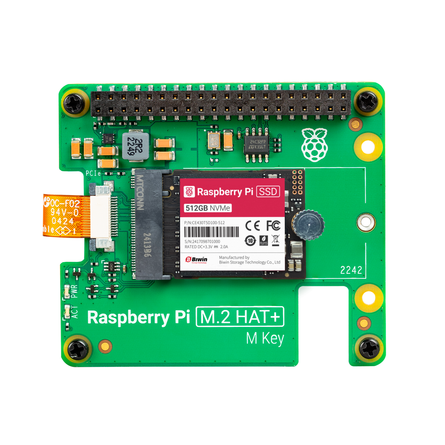 Kit Raspberry Pi SSD + Hat M.2