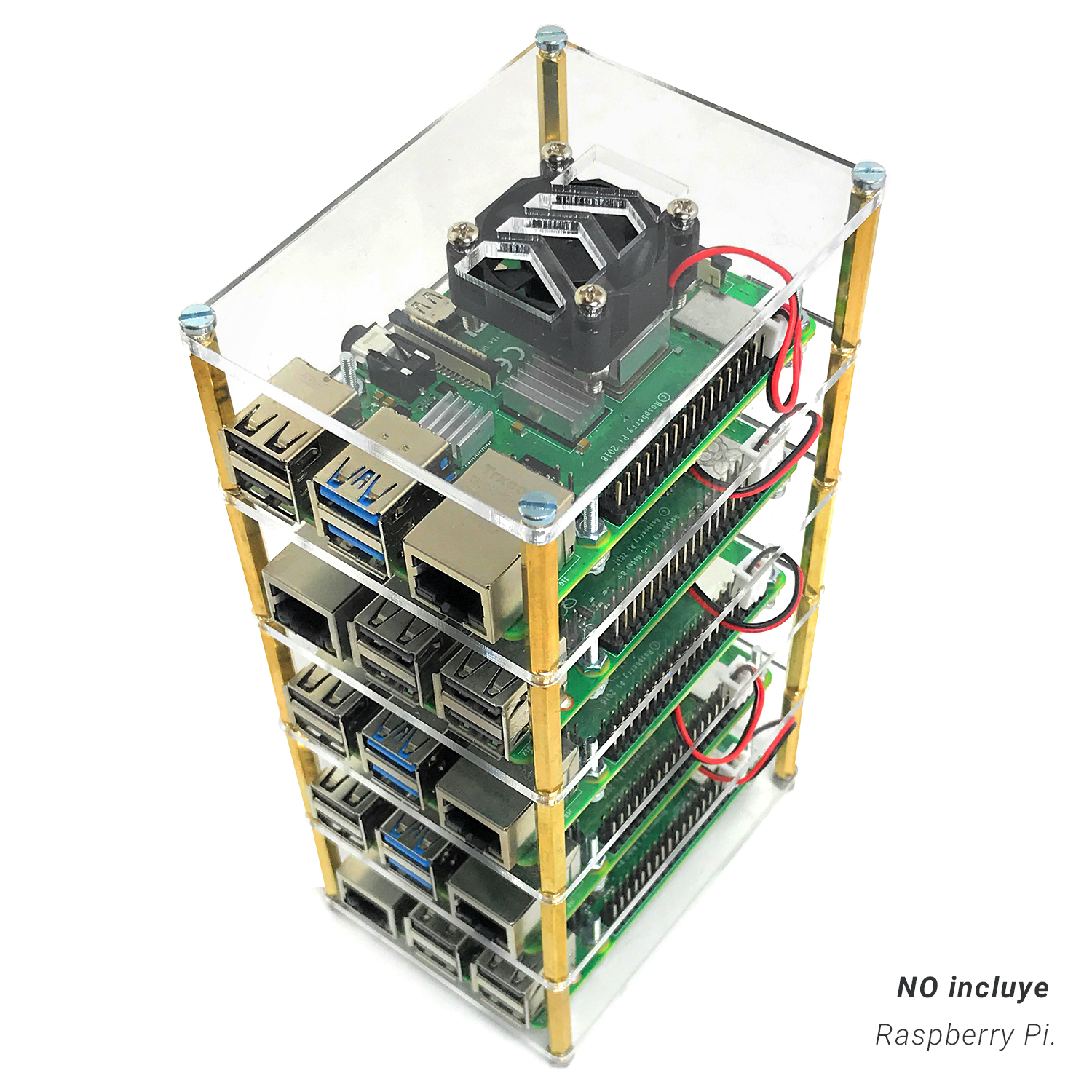 Torre de acrílico para Servidor Raspberry Pi Rack - 330ohms