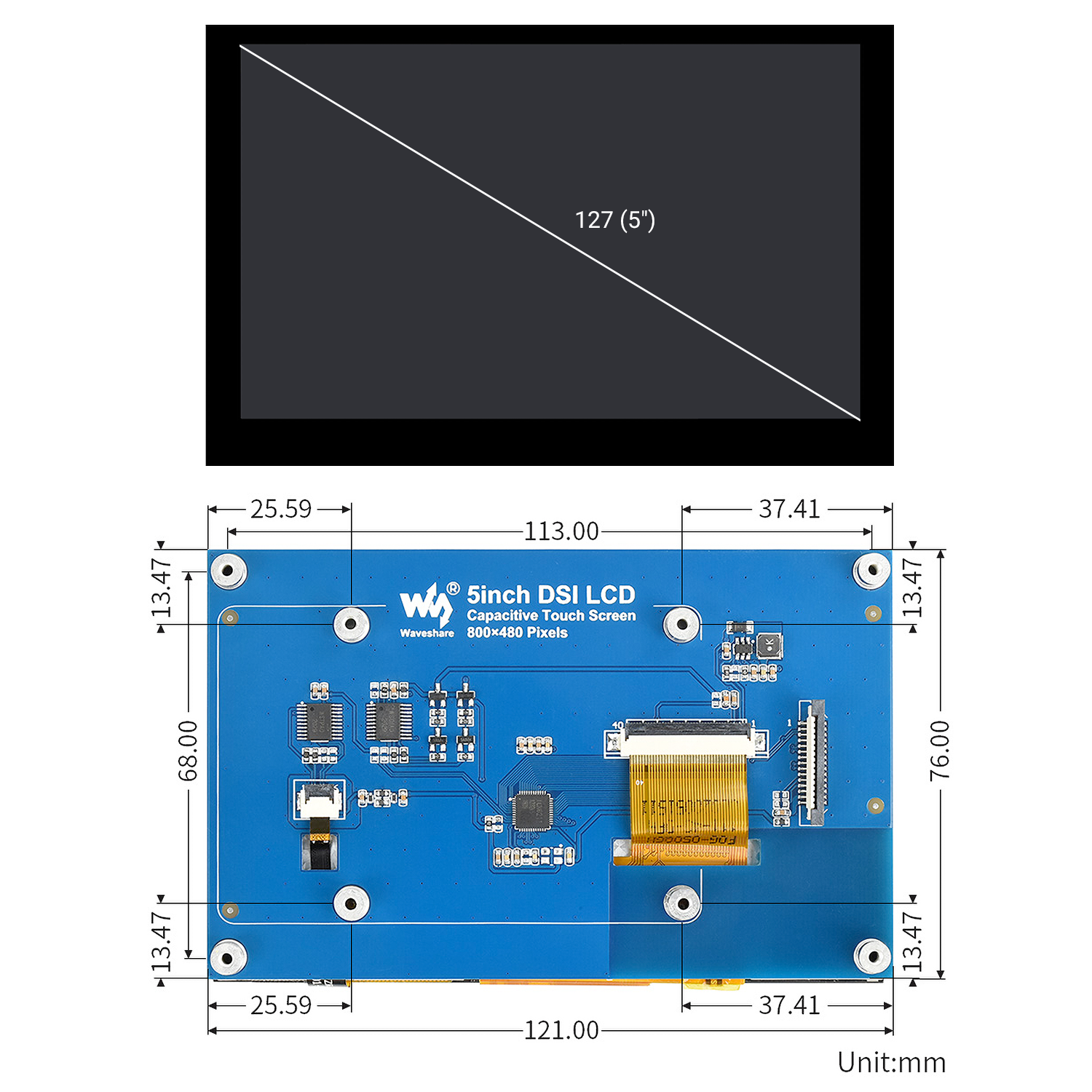 Pantalla Touch para Raspberry Pi 5